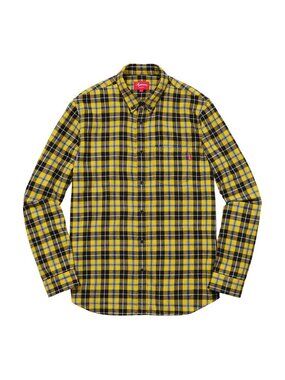 Supreme FW16 Tartan Plaid Flannel Shirt in Yellow - sz M